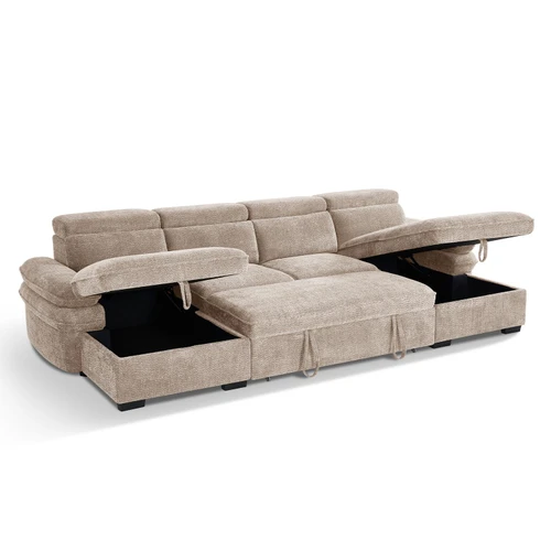 Blake U Shaped Fabric Corner Sofa Bed