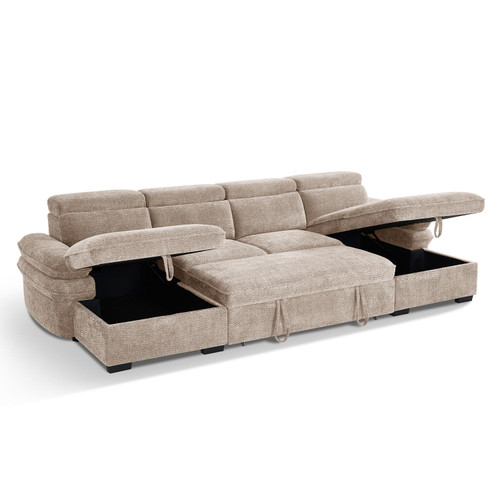Blake U Shaped Fabric Corner Sofa Bed