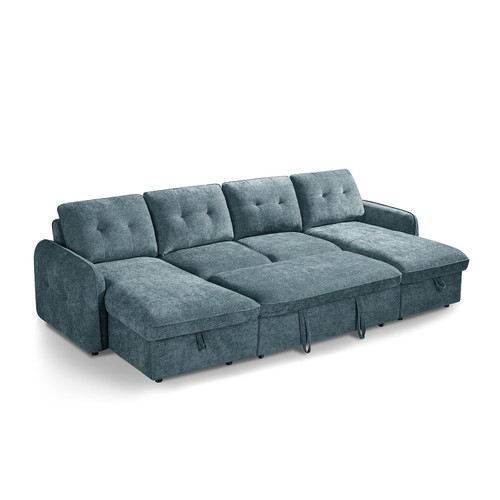 Seattle U Shaped Fabric Corner Sofa Bed