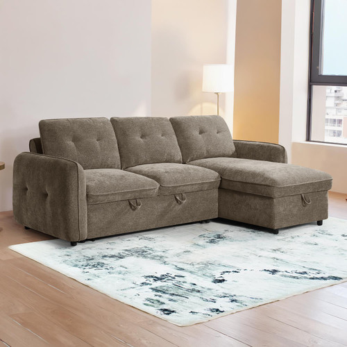 Seattle L Shaped 4 Seater Fabric Corner Sofa Bed