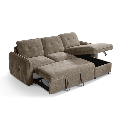 Seattle L Shaped 4 Seater Fabric Corner Sofa Bed