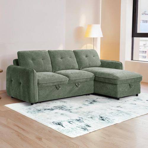 Seattle L Shaped 4 Seater Fabric Corner Sofa Bed