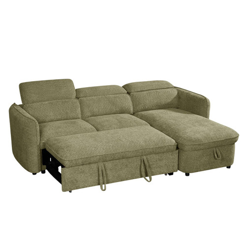 Ria L Shaped 4 Seater Fabric Corner Sofa Bed