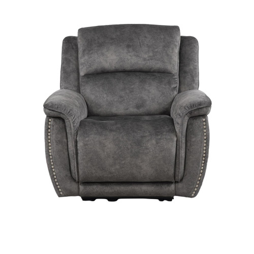 Mendoza Electric Reclining Grey Plush Velvet 3 + 1 + 1
