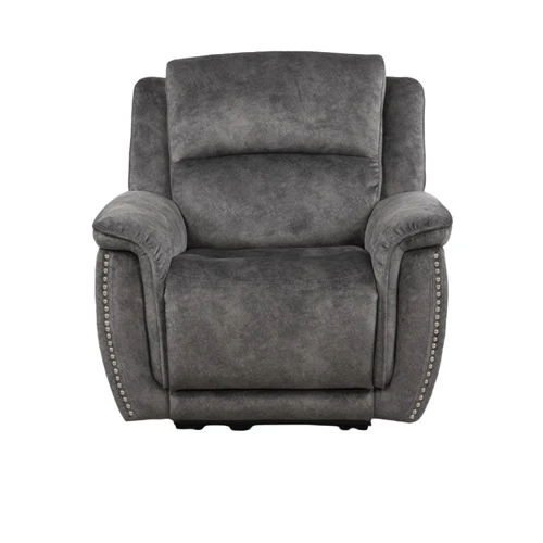 Mendoza Electric Reclining Grey Plush Velvet Armchair