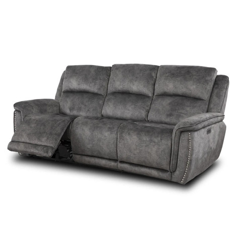 Mendoza Electric Reclining Grey Plush Velvet 3 + 2 + 1