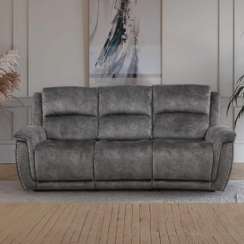 Mendoza Electric Reclining Grey Plush Velvet 3 + 2 + 1