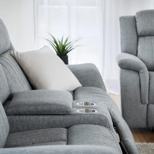 Linden Grey Fabric Reclining Sofa Suite 3 + 1 + 1