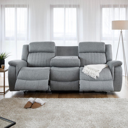 Linden Grey Fabric Reclining Sofa Suite 3 + 1 + 1