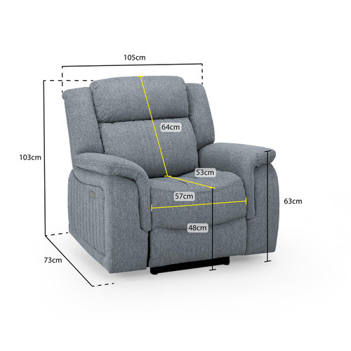 Linden Grey Fabric Reclining Sofa Suite 3 + 1 + 1
