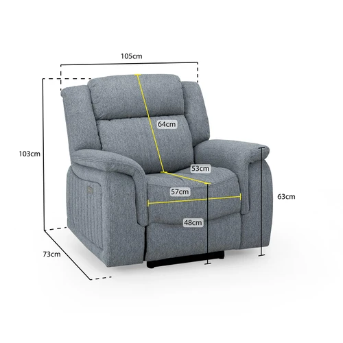 Linden Grey Fabric Reclining Sofa Suite 3 + 2 + 1