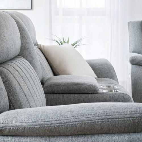 Linden Grey Fabric Reclining Sofa Suite 3 + 2 + 1