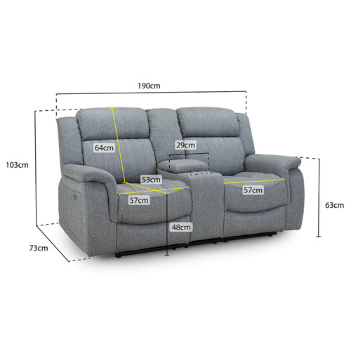Linden Grey Fabric Reclining Sofa Suite 3 + 2 + 1