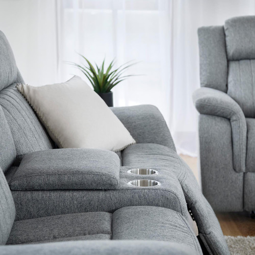 Linden Grey Fabric Reclining Sofa Suite 3 + 2 + 1