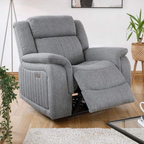 Linden Grey Fabric Reclining Sofa Suite 2 + 1 + 1