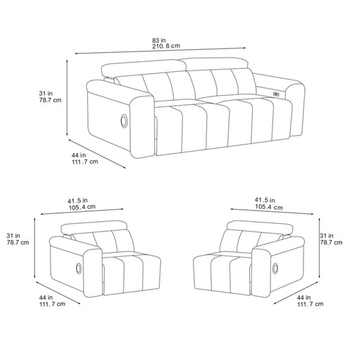 Delilah Electric Reclining Cream Oslo 3 Seater Sofa With Soundbar