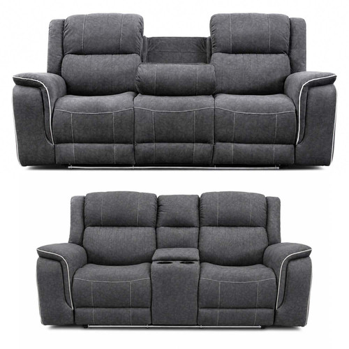 Anna Electric Reclining Grey Sofa Suite