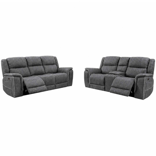 Anna Electric Reclining Grey Sofa Suite