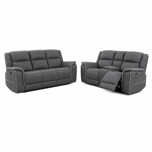 Anna Electric Reclining Grey Sofa Suite