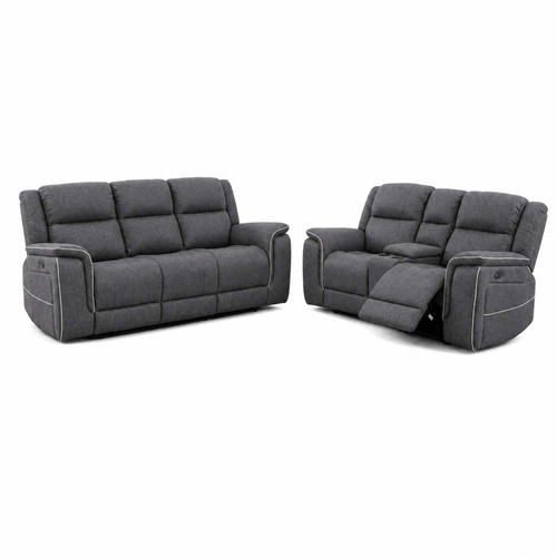 Anna Electric Reclining Grey Sofa Suite