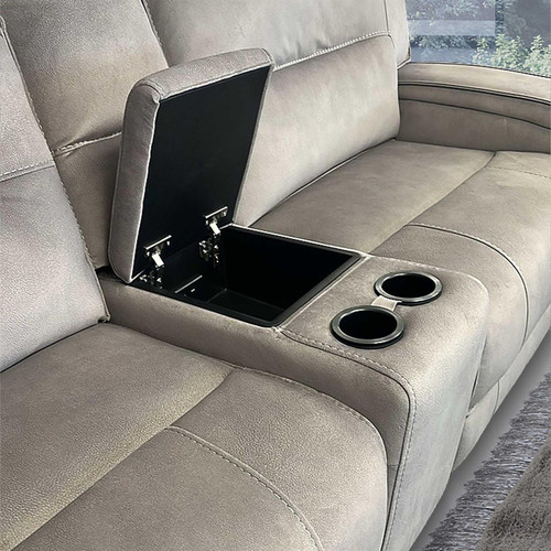 Caleb Electric Reclining L Shaped 5 Seater Corner Sofa Aspen Latte