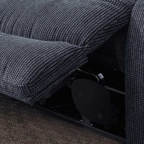 Lois Midnight Black Electric Reclining 3 Seater Sofa with USB