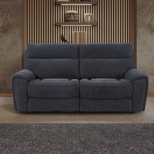 Lois Midnight Black Electric Reclining 2 Seater Sofa with USB
