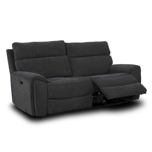 Lois Midnight Black Electric Reclining 3 Piece Sofa Suite 3 + 1 + 1