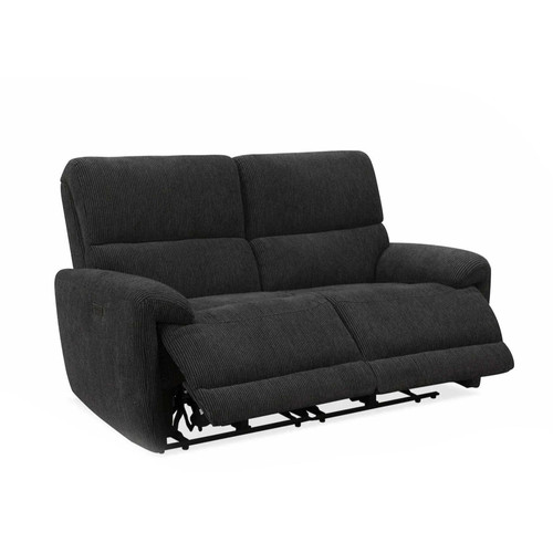 Carla Midnight Black Electric Reclining Sofa Suite 3 + 2
