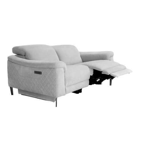 Oscar Fabric Reclining 3 Piece Sofa Suite USB + Adjustable Headrests 2 + 1 + 1