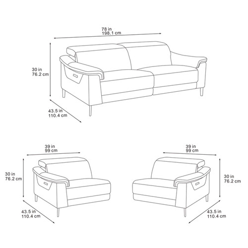Oscar Fabric Reclining 3 + 2 Sofa Suite USB + Adjustable Headrests