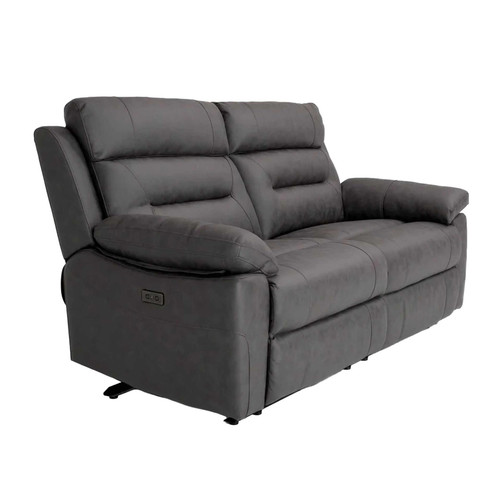 Lucy Ink Grey Electric Reclining 3 Seater Sofa with USB