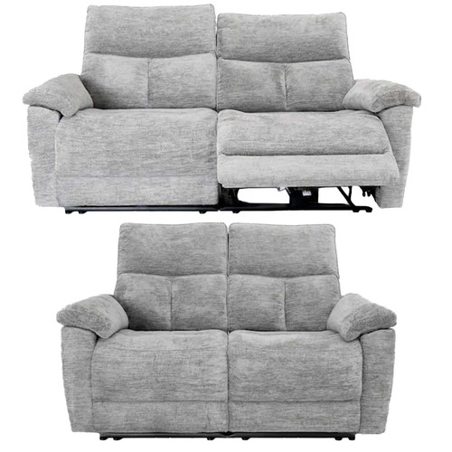 Kent Lucy Dove Grey Electric Reclining Sofa Suite 3 + 2