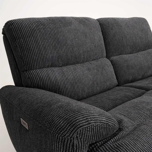 Carla Midnight Black Electric Reclining 3 Piece Sofa Suite 2 + 1 + 1