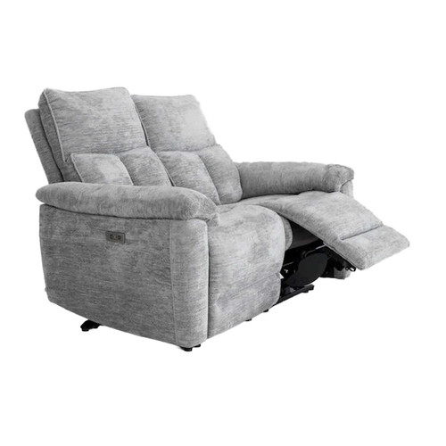 Kent Lucy Dove Grey Electric Reclining 2 Seater Sofa with USB