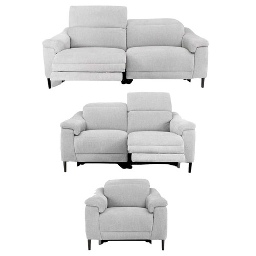Oscar Fabric Reclining 3 Piece Sofa Suite USB + Adjustable Headrests 3 + 2 + 1