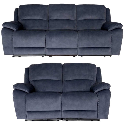 Bella Ink Grey Electric Reclining Sofa Suite 3 + 2