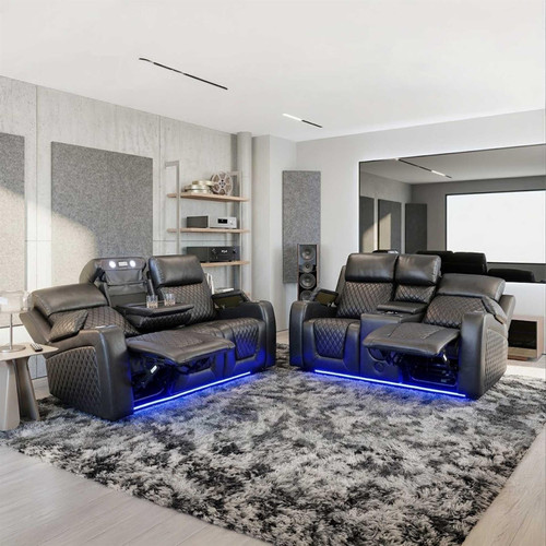 Felix Electric Reclining Black or Grey Sofa Suite