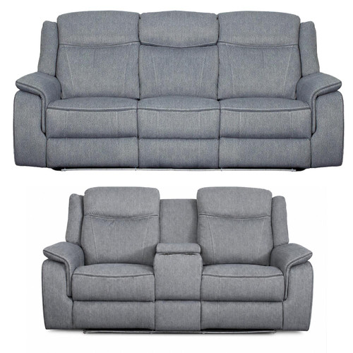Milano Electric Reclining Grey Fabric Sofa Suite
