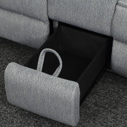 Milano Electric Reclining Grey Fabric Sofa Suite