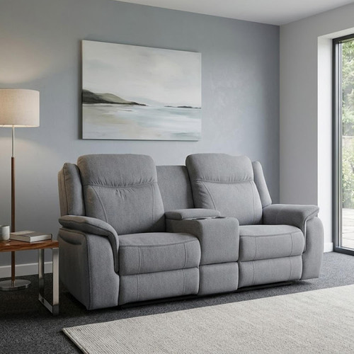 Milano Electric Reclining Grey Fabric Sofa Suite