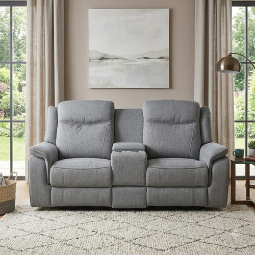Milano Electric Reclining Grey Fabric Sofa Suite