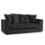 Fernando Black Plush velvet rockford 3 seater sofa small couch