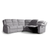 Sorrento 5 Seater Manual Reclining Corner Sofa L Shaped Grey Fabric