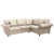 Oakland L Shaped Corner Sofa Marble Beige Cream 4 Seater Sofa