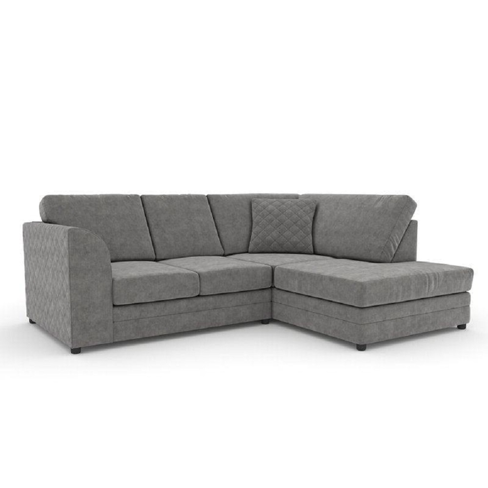 Quilted 4 Seater Chenille Corner Sofa The Online Sofa Shop