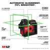 M12 GREEN 360 DEGREE 3-PLANE LASER w/AUTOMATIC ALIGHNMENT + RECEIVER