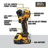20V MAX ATOMIC™ Brushless Cordless 3-Speed 1/4 in. Impact Driver Kit