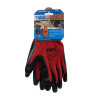 GLOVES WORK KNITTED POLYESTER WITH NITRILE PALM RED / BLACK 