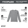 Milwaukee FREEFLEX™ Hybrid Work Tee - Long Sleeve Gray Extra Large
